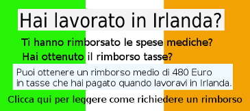 Rimborso tasse se hai lavorato in irlanda