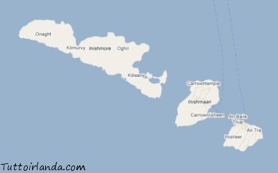 Mappa delle Aran Islands, le Isole Aran