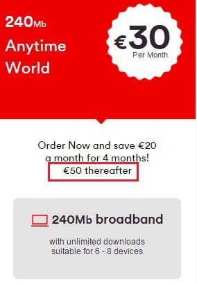 240Mb Mese a 50 Euro