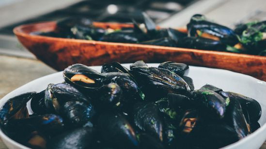 Irish mussels al vapore